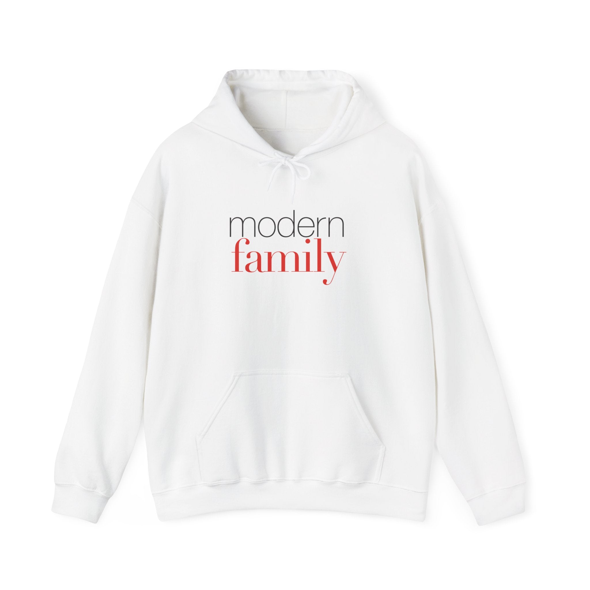 Modern Family Hoodie — Minimal Script Logo Pullover
