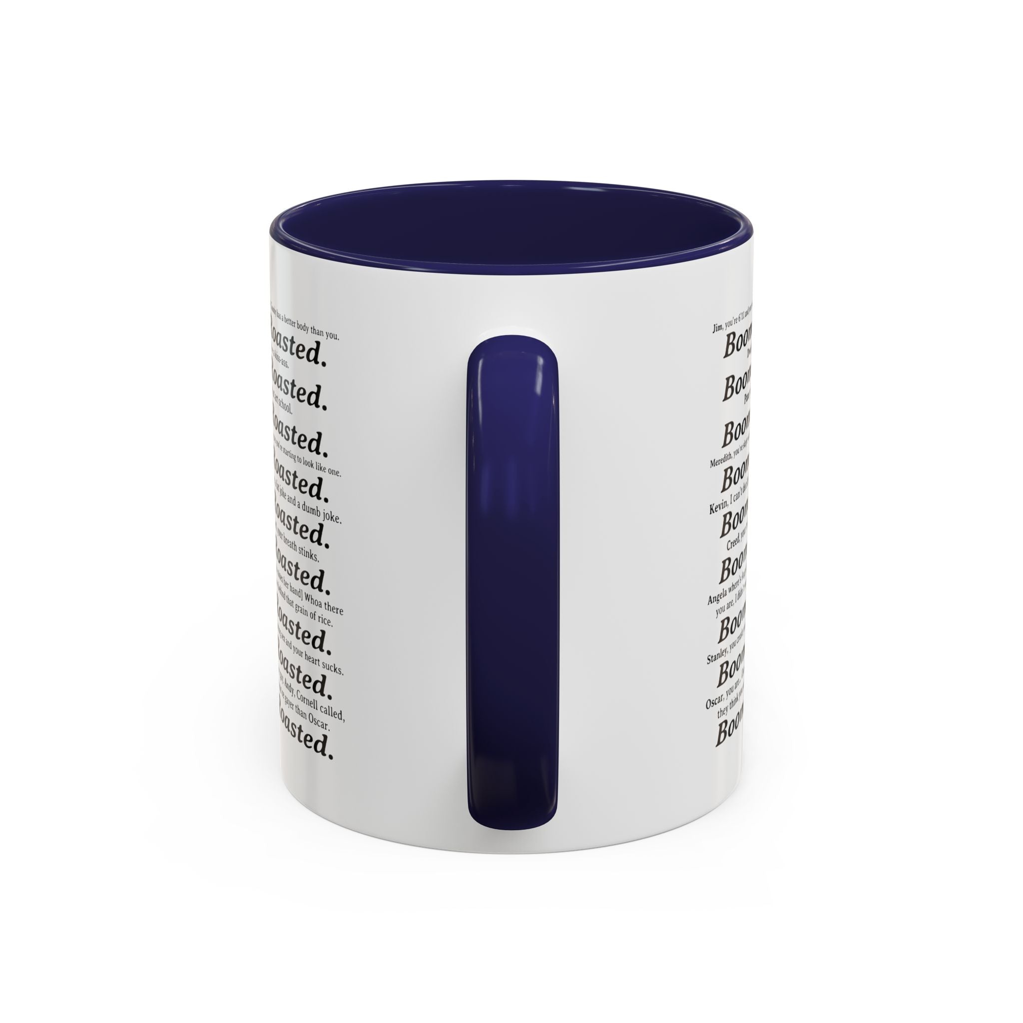 Boom. Roasted. Coffee Mug — Bold Text Accent Ceramic Cup (11/15oz)