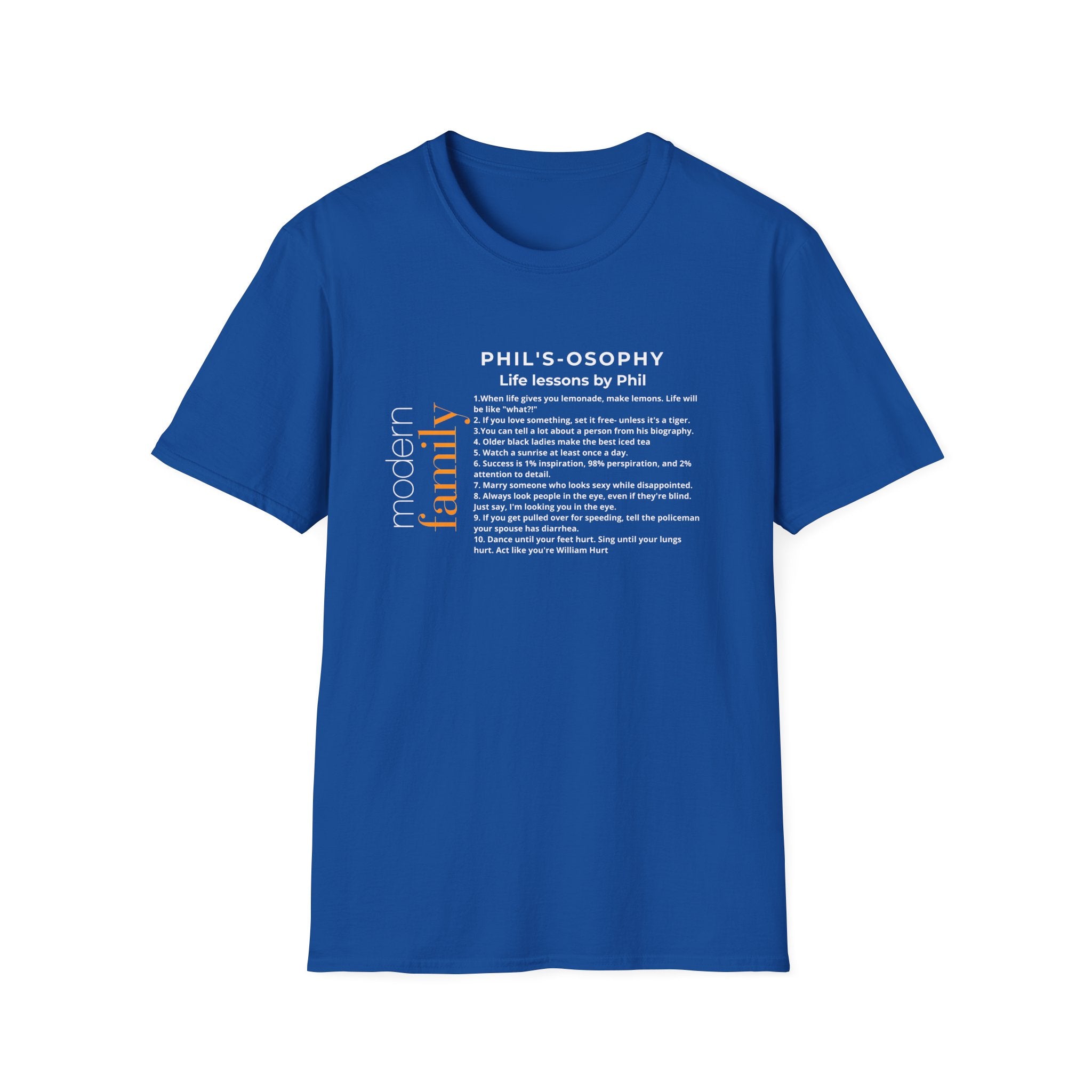 Philosophy modern family T-Shirt — "Phil's-osophy: Life Lessons by Phil" Minimalist Tee