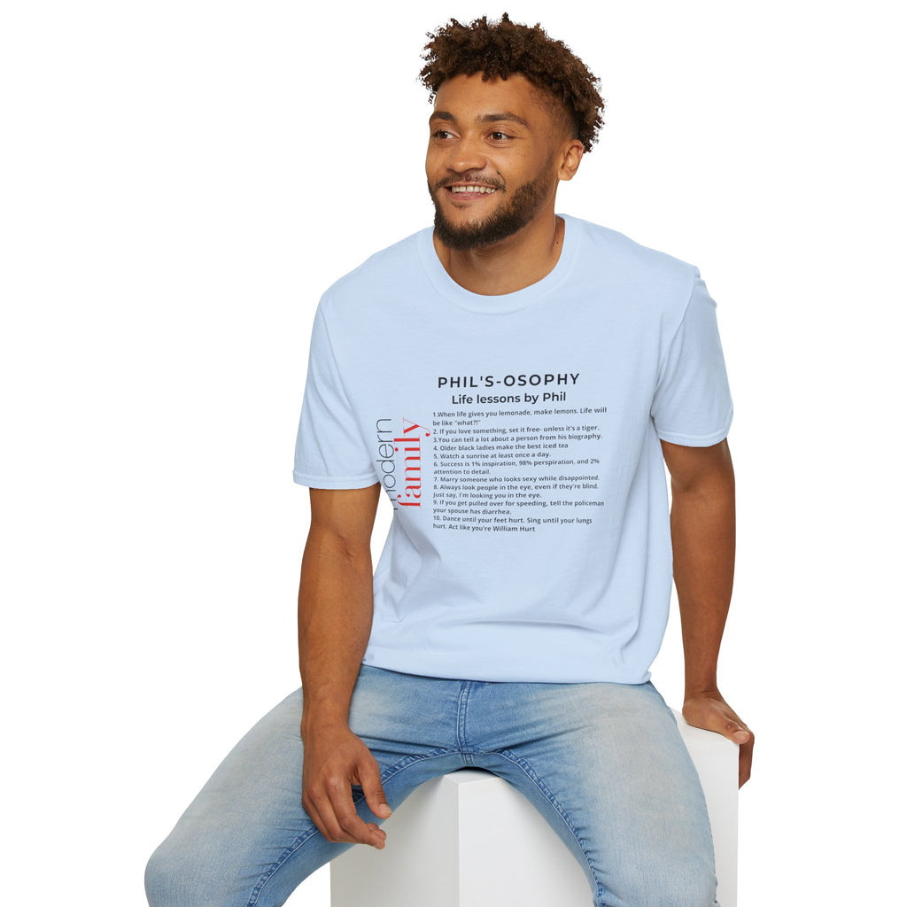 Philosophy modern family T-Shirt — "Phil's-osophy: Life Lessons by Phil" Minimalist Tee