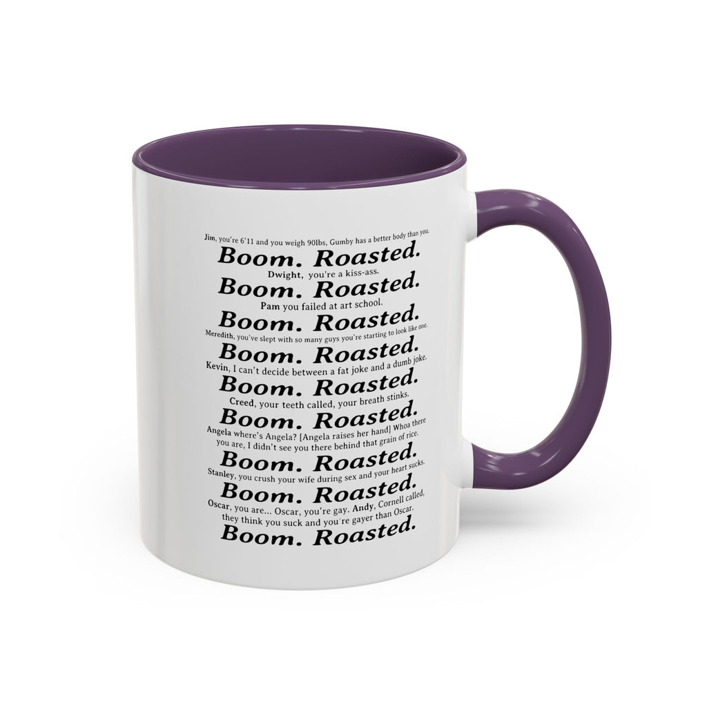 Boom. Roasted. Coffee Mug — Bold Text Accent Ceramic Cup (11/15oz)