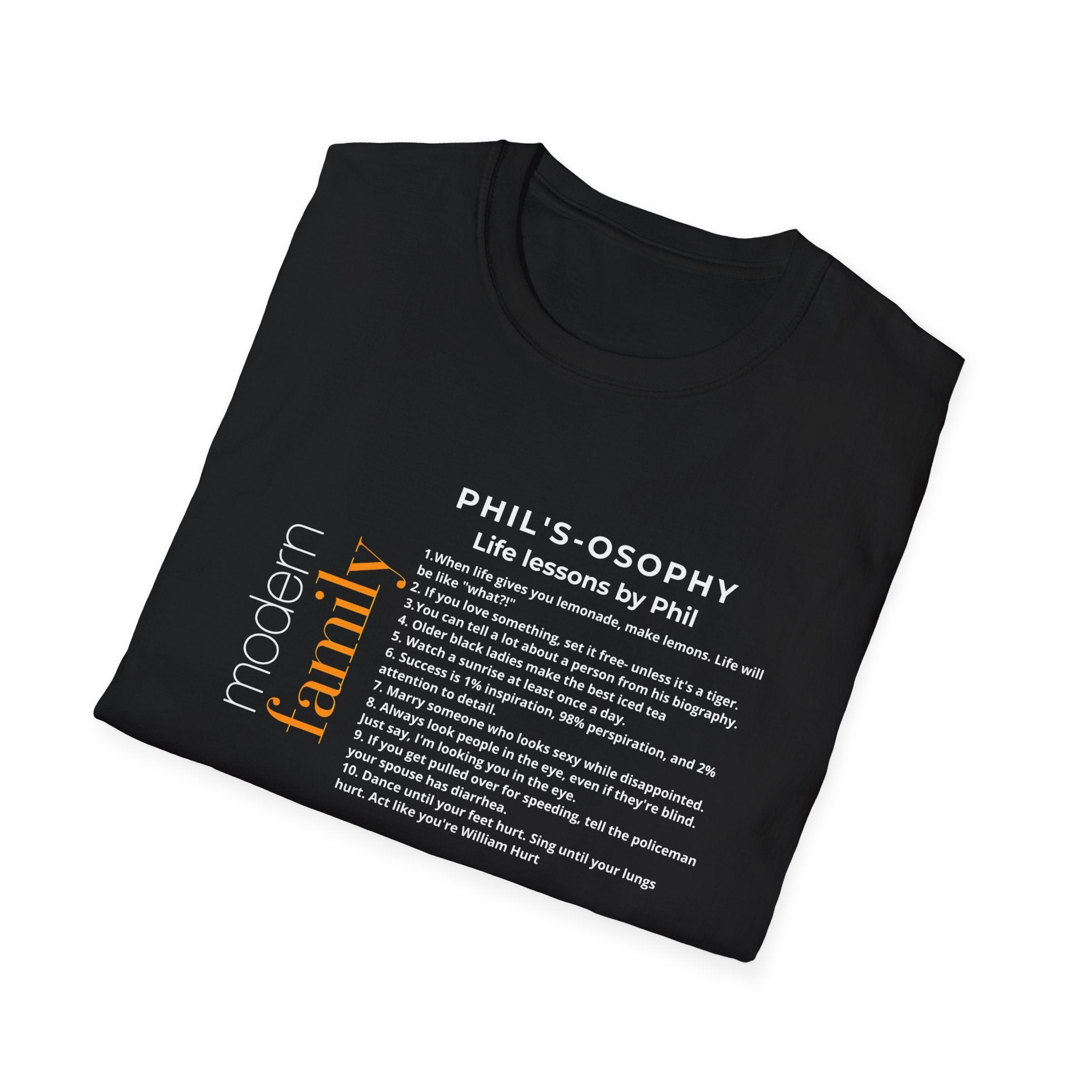 Philosophy modern family T-Shirt — "Phil's-osophy: Life Lessons by Phil" Minimalist Tee