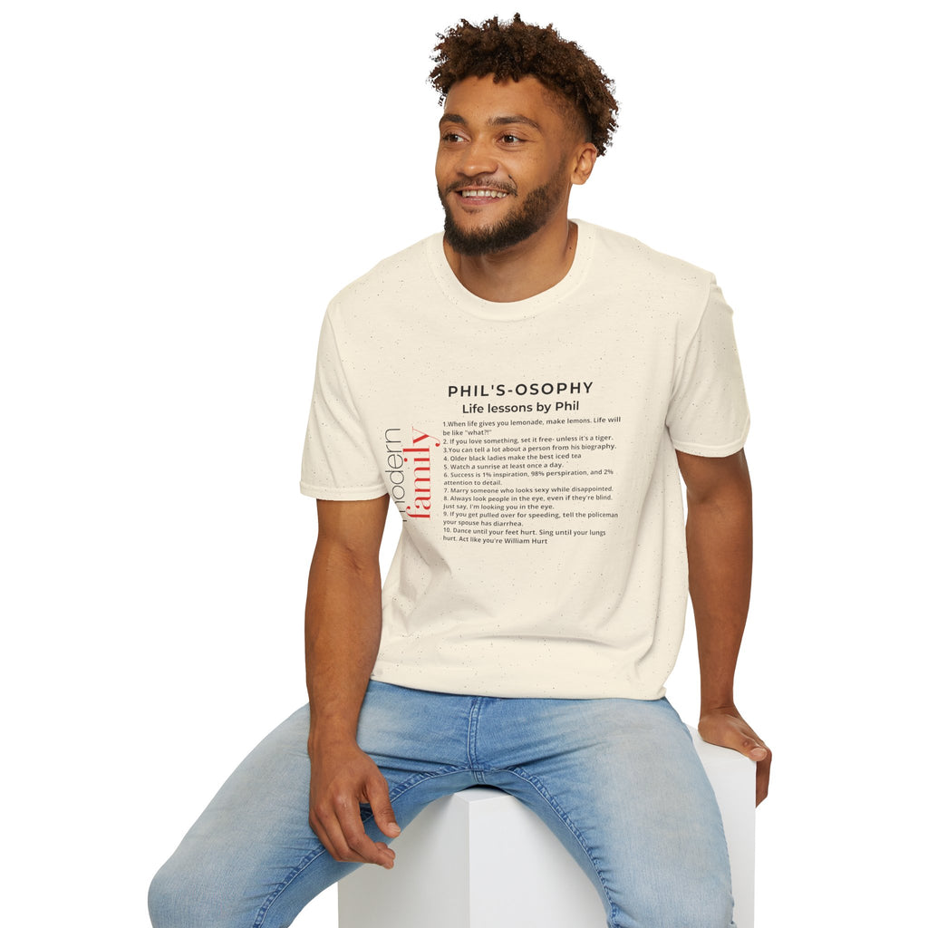 Philosophy modern family T-Shirt — "Phil's-osophy: Life Lessons by Phil" Minimalist Tee