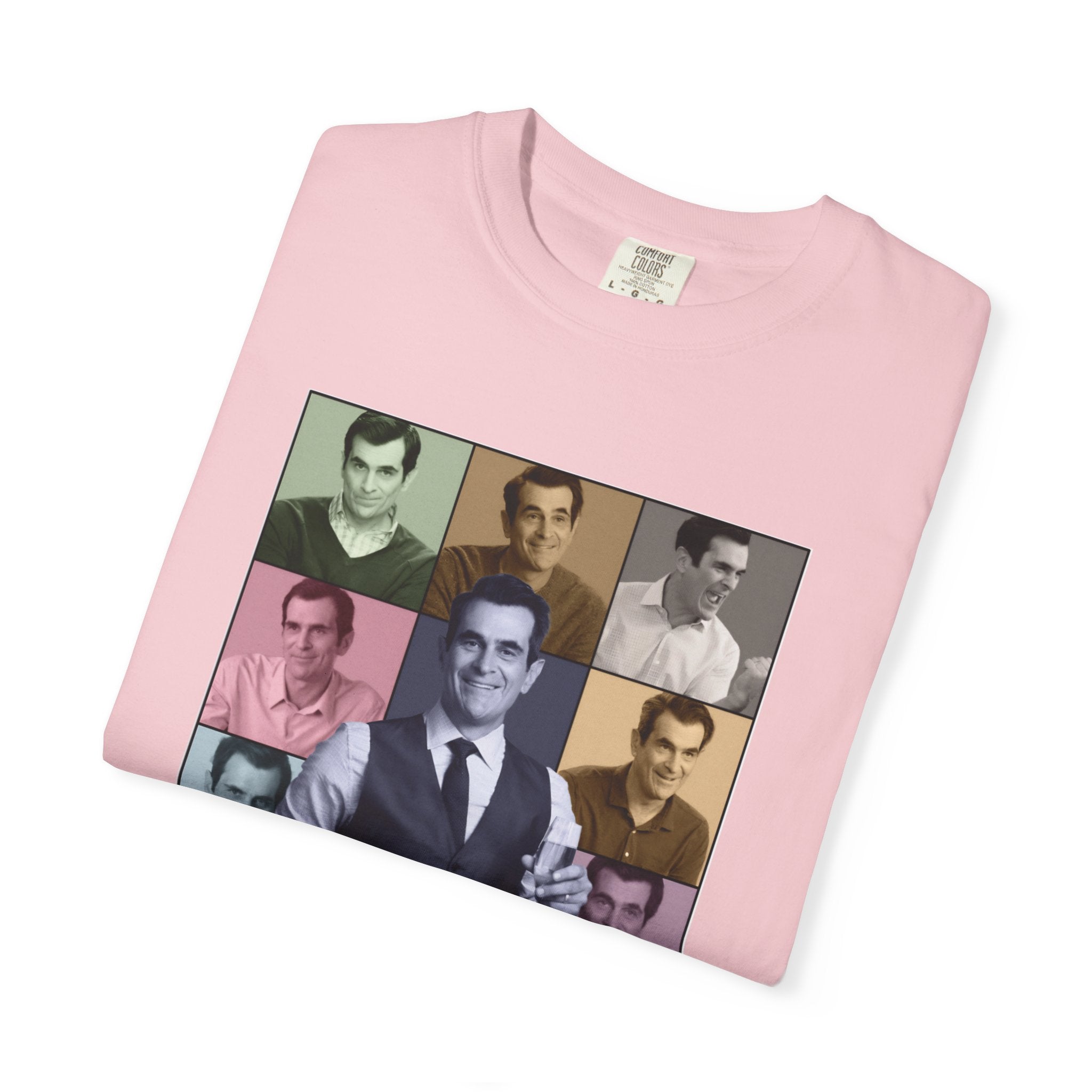 Graphic T-Shirt — Retro Photo Collage with 'Phil Dunphy' Text