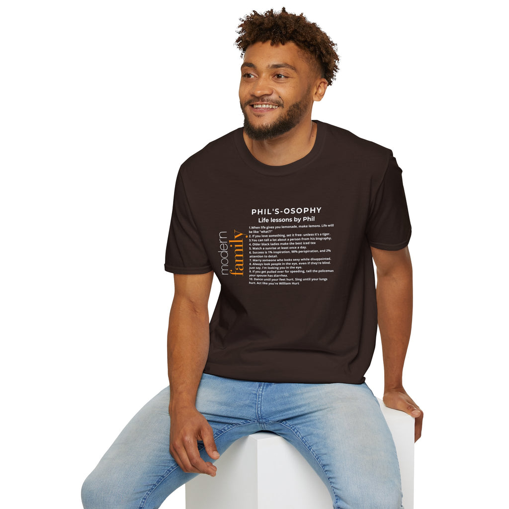 Philosophy modern family T-Shirt — "Phil's-osophy: Life Lessons by Phil" Minimalist Tee