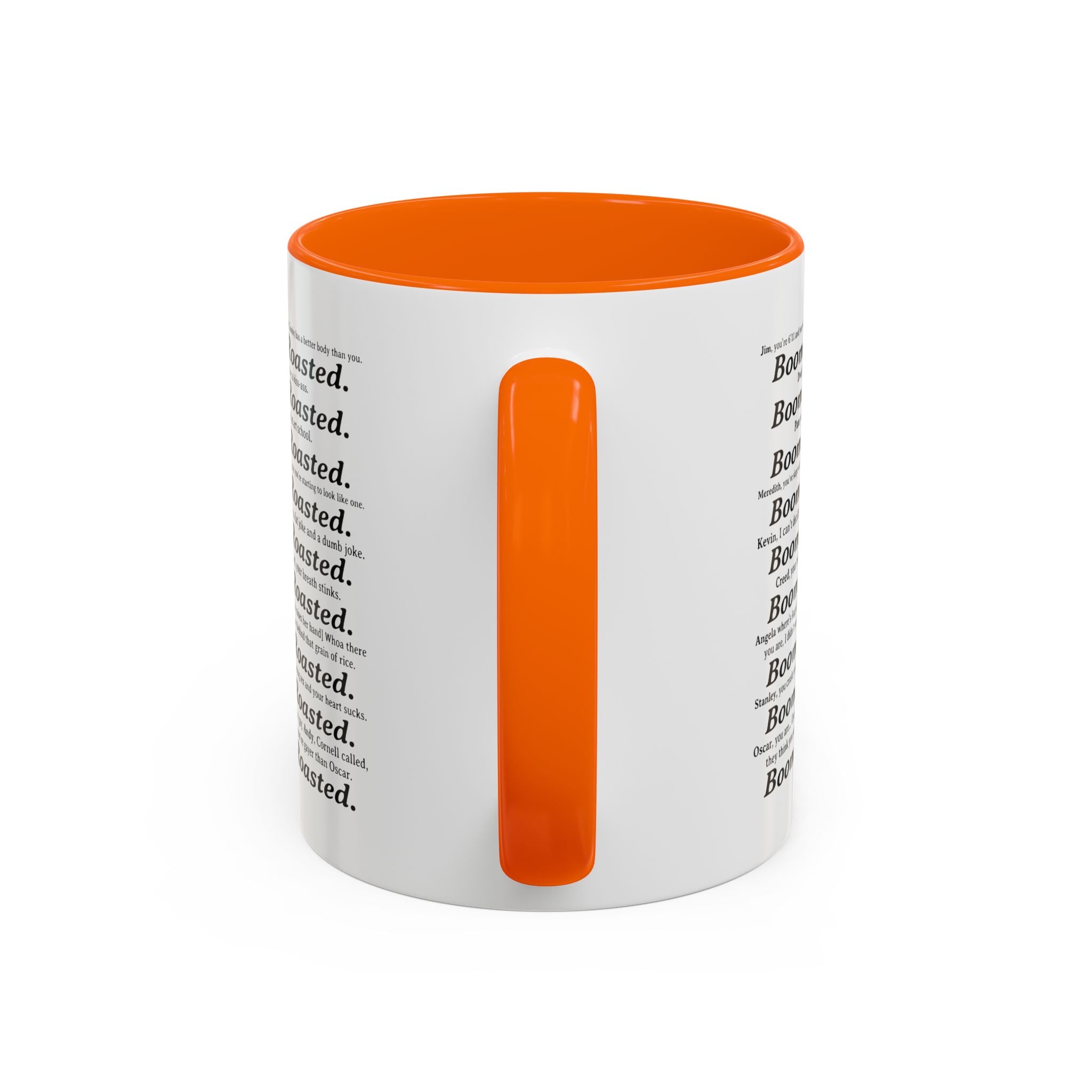 Boom. Roasted. Coffee Mug — Bold Text Accent Ceramic Cup (11/15oz)