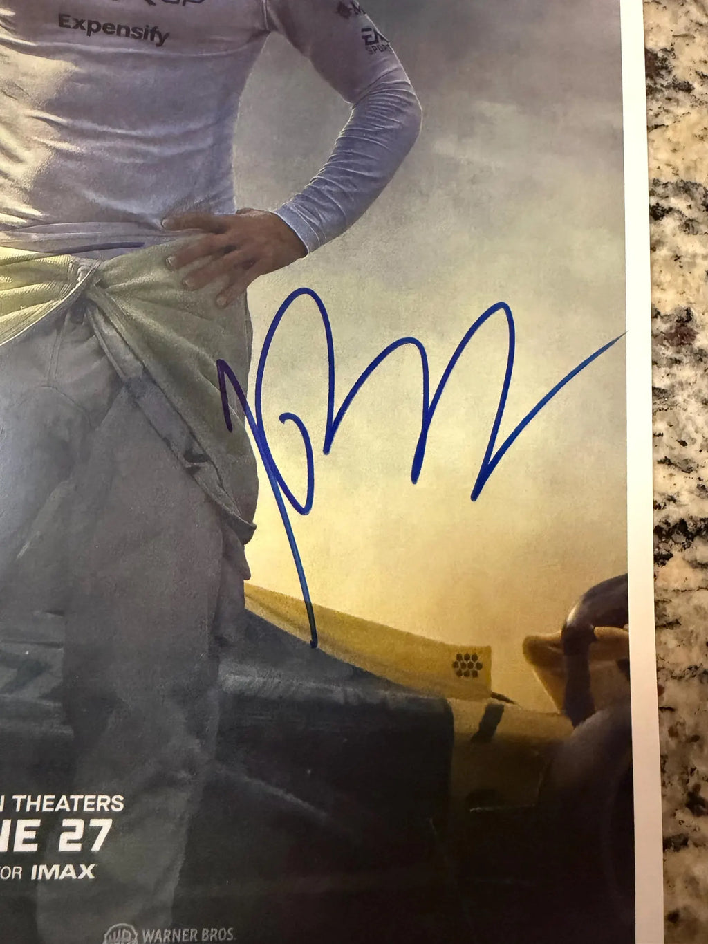 Brad Pitt Signed F1 Movie Poster – w/ Idris & Bardem – 11x17 w/ COA