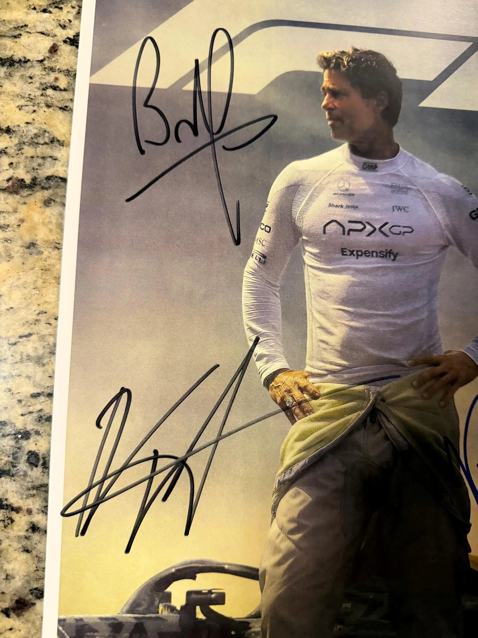 Brad Pitt Signed F1 Movie Poster – w/ Idris & Bardem – 11x17 w/ COA
